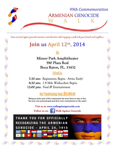 Armenian Walk A Thon Flyer 2014