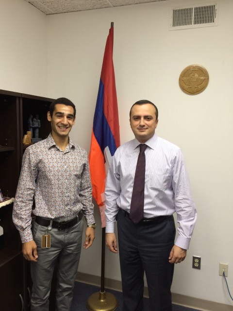 Gevorg Shahbazyan with Nagorno Karabakh Representative Robert Avetisyan