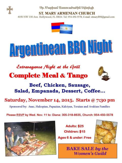Argentinean BBQ & Bake Sale, 2015