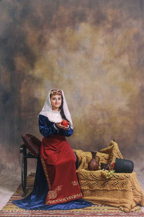 Margaret Atayants in traditional Armenian clothing. Photo credit: Photo Atelier Marashlyan.