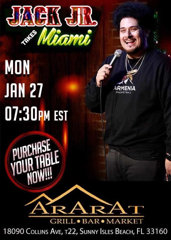 Jack Rushing Comedian Stand Up Comedian Jack Jr. Coming to Miami | Florida Armenians